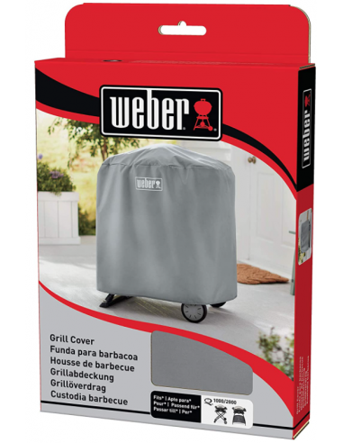 CUSTODIA IN VINILE PER BARBECUE WEBER SERIE  Q 1000/2000 CON CARELLO/STAND