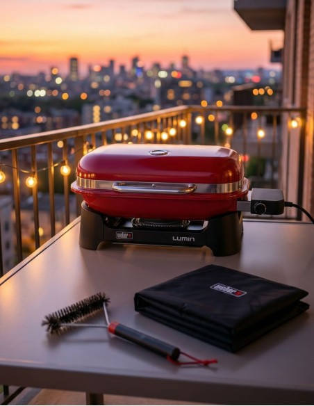 Kit Weber Lumin Compact Crimson Red + Accessori | Bbqhouse