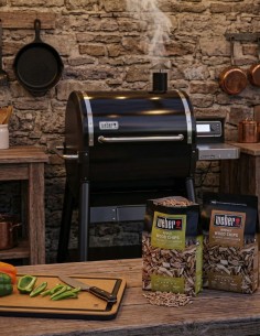 Kit Weber Smoque Pellet + Tagliere e Legna | Bbqhouse