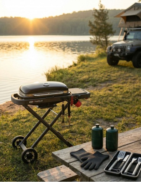 Kit Weber Traveler Stealth Portatile + Accessori | Bbqhouse